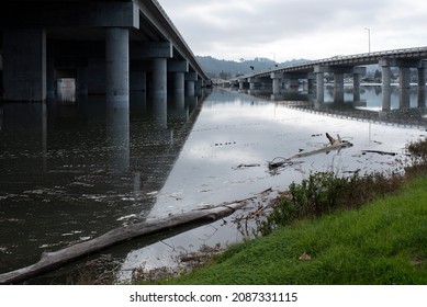 King Tide Under Highway 101 In San Rafael