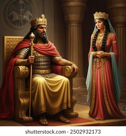 Queen Esther Stands Inner Court King AI-generated image 2502930893 ...