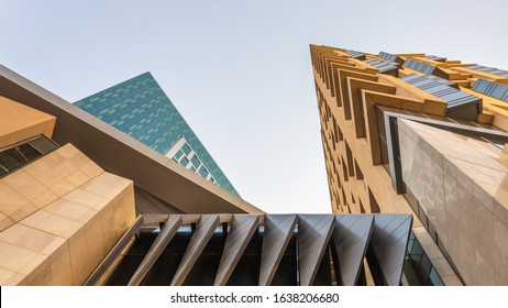 Kingdom of Saudi Arabia, Riyadh, King Abdullah Financial District January 31, 2020 Large buildings equipped with the latest technology