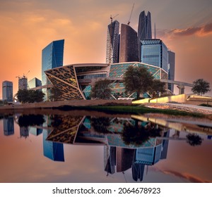 Kingdom of Saudi Arabia, Riyadh, King Abdullah Financial District January 31, 2020 Large Buildings Equipped with the Latest Technolo