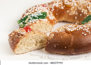 Kings cake, Roscon de Reyes, spanish traditional sweet to eat in Chritsmas