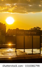 Kings Highway Train Station Photo In The Sunset Time - Brooklyn USA Photos