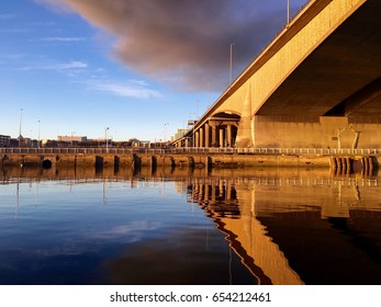 Kingston Bridge, Glasgow, From The River Clyde