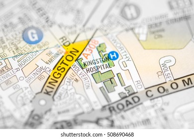 Kingston Hospital. London, UK Map.