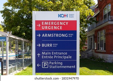 Kingston, On, Canada - August 7, 2020: Kingston General Hospital Sign Is Seen In Kingston, Ontario, Canada On August 7, 2020. 