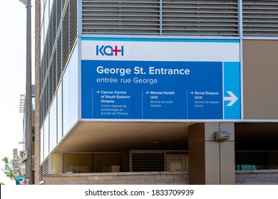 Kingston, On, Canada - August 7, 2020: Kingston General Hospital Sign Is Seen In Kingston, Ontario, Canada On August 7, 2020. 