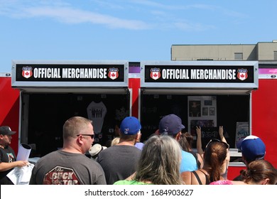 Kingston Ontario Canada - Aug. 20, 2016 - Standing In Line For Fan Merchandise Before The Final Show Of The Tragically Hip And Gord Downie Concert. 