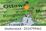 Kingston, Ontario marked by an orange map tack. The City of Kingston is located in the Province of Ontario, Canada.