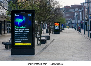 Kingston Upon Hull, Yorkshire, United Kingdom, 11.04.2020 City Centre Of Kingston Upon Hull During Coronavirus Pandemic