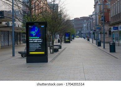 Kingston Upon Hull, Yorkshire, United Kingdom, 11.04.2020 City Centre Of Kingston Upon Hull During Coronavirus Pandemic