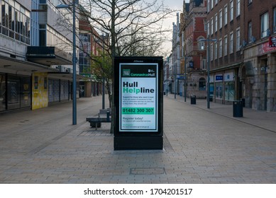 Kingston Upon Hull, Yorkshire, United Kingdom, 11.04.2020 City Centre Of Kingston Upon Hull During Coronavirus Pandemic