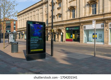 Kingston Upon Hull, Yorkshire, United Kingdom, 11.04.2020 City Centre Of Kingston Upon Hull During Coronavirus Pandemic