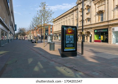 Kingston Upon Hull, Yorkshire, United Kingdom, 11.04.2020 City Centre Of Kingston Upon Hull During Coronavirus Pandemic