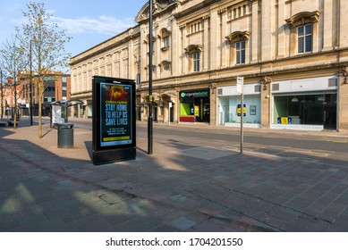 Kingston Upon Hull, Yorkshire, United Kingdom, 11.04.2020 City Centre Of Kingston Upon Hull During Coronavirus Pandemic