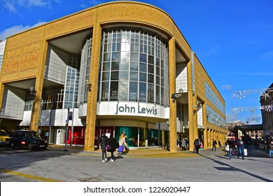 Kingston upon Thames, Royal Borough of Kingston upon Thames / England - 11/3/2018 : John Lewis Store building in the town centre is one of the largest retailers in this upmarket part of London.