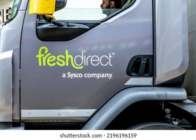 Kingston-Upon-Thames, London, UK, August 29 2022, Fresh Direct Sysco Delivery Truck Or Lorry Cab With Driver