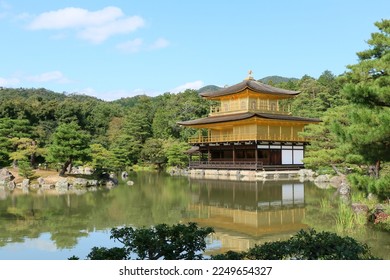 Kinkakuji (金閣寺, Golden Pavilion) is a Zen temple in northern Kyoto whose top two floors are completely covered in gold leaf - Powered by Shutterstock