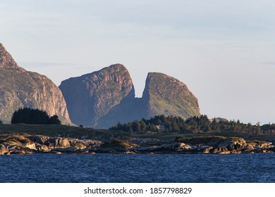 Kinn Island, Norway. Featured In The Upcoming Dune Movie. Kinn Church Was Built In The 12th Century And Is Located Close To The Unique Rock Formation On The Western Side Of The Island.