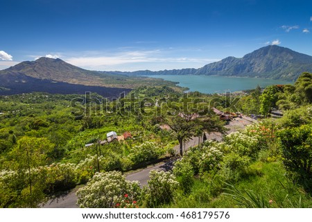 Kintamani is a village on the western edge of the larger caldera wall of Gunung Batur in Bali, Indonesia.