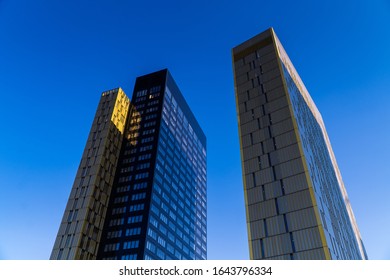 Kirchberg, Luxembourg - February 10, 2020 - Two Out Of The Three Towers Of The Court Of Justice Of The European Union