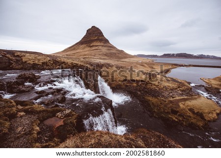Kirkjufell mountain and its waterfalls