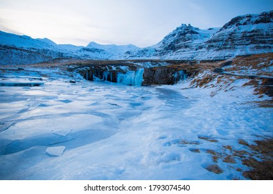 Kirkjufell Scene On The North Coast Of Iceland