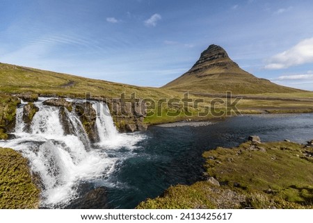 Kirkjufellsfoss beautiful waterfall in Iceland.