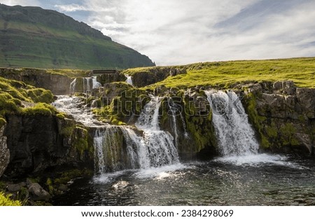 Kirkjufellsfoss Waterfall, near Grundarfjördur, Snaefellsnes, West Iceland, Iceland