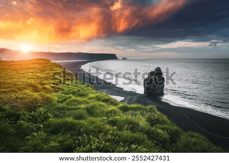 Similar – Image, Stock Photo Icelandic coast with volcanic rock on the Snaefellsnes peninsula, Dritvik