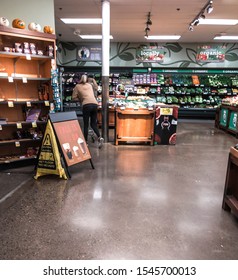 Kirkland, WA / USA - October 29th, 2019: Produce Section Of A QFC Grocery Store.