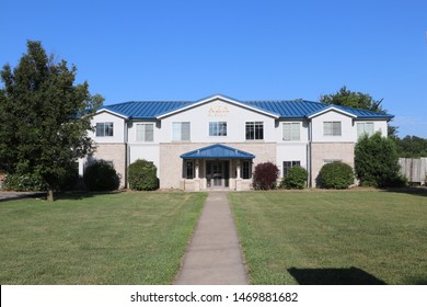 Kirksville, Missouri USA - August 4, 2019: Alpha Kappa Lambda - Xi Chapter House At Truman State University