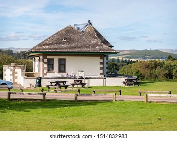 Kirrie Hill, Kirriemuir, Angus, Scotland - Sept 8 2019;   The J M Barrie Camera Obscura Pavilion