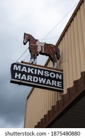 Kissimmee, Florida - October 14 2019: A Vintage Hardware Store Sign Featuring A Horse.