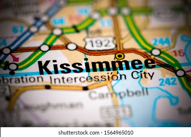 Kissimmee. Florida. USA On A Map