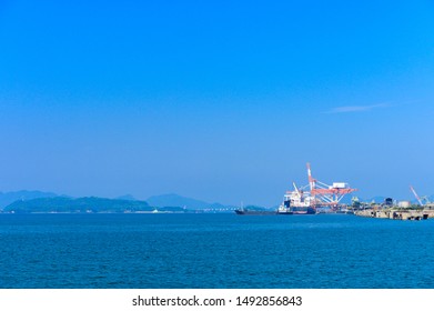 Kitakyushu Industrial Area with a view of Dokai Bay in summer