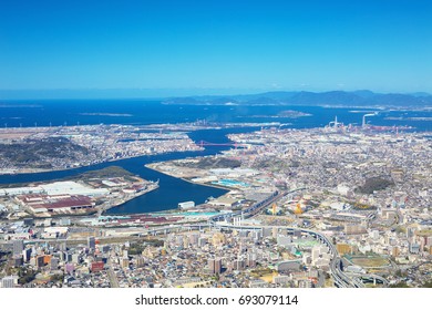 KITAKYUSHU, JAPAN - MAR 21: View of Kitakyushu City on Mar 21, 2016 in Kitakyushu, Japan. With 960,000 inhabitants Kitakyushu is the second largest city in Kyushu.