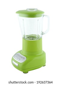 Kitchen Appliances - Green Blender, Isolated On A White Background