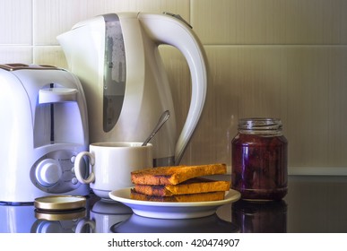 Kitchen Appliances, Kettle And Toaster.