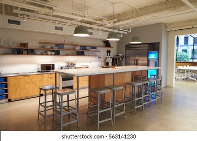 Kitchen Area In Corporate Business Cafeteria, Los Angeles