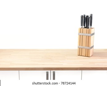 A Kitchen Bench Isolated Against A White Background