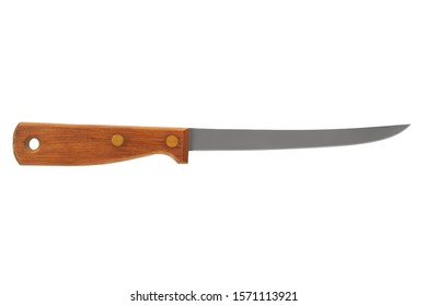 Kitchen Boning Knife Isolated On White Background