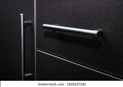 Kitchen Cabinet Drawer. Metal Drawer Handle. Kitchen With Modern Design