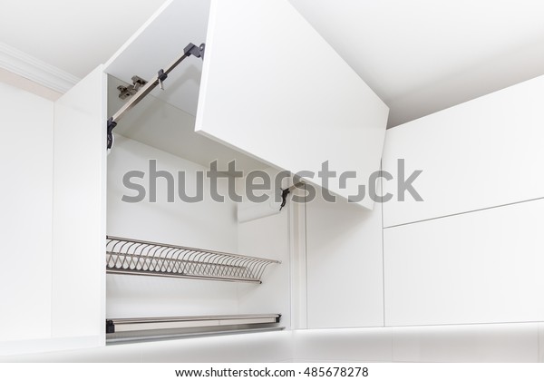 Kitchen Cabinet Opened Fronts Dish Holder Stock Photo Edit Now