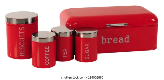 Kitchen Canisters. Isolated