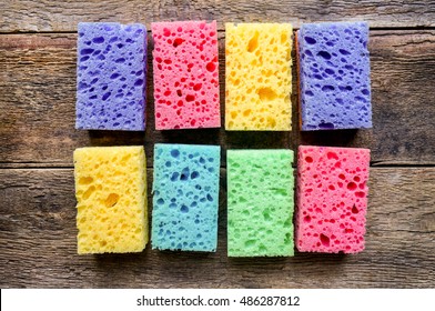 Kitchen cleaning set sponge background, vintage kitchen - Powered by Shutterstock