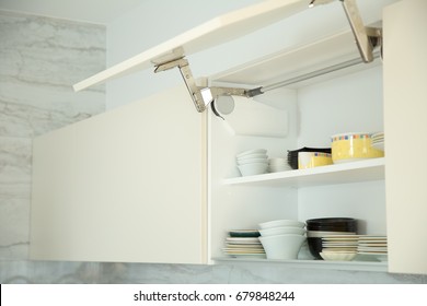 Kitchen cupboard furniture. Cupboard in a kitchen