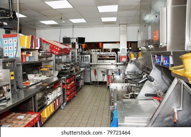 Kitchen Of A Fast Food Restaurant