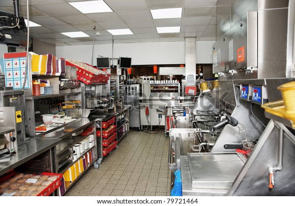 Kitchen Fast Food Restaurant Stock Photo (Edit Now) 79721464