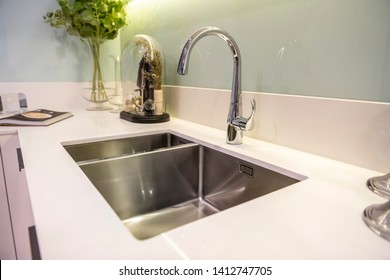 Kitchen Faucet And Sink Close Up