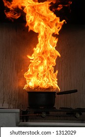 Kitchen Fire In Pot